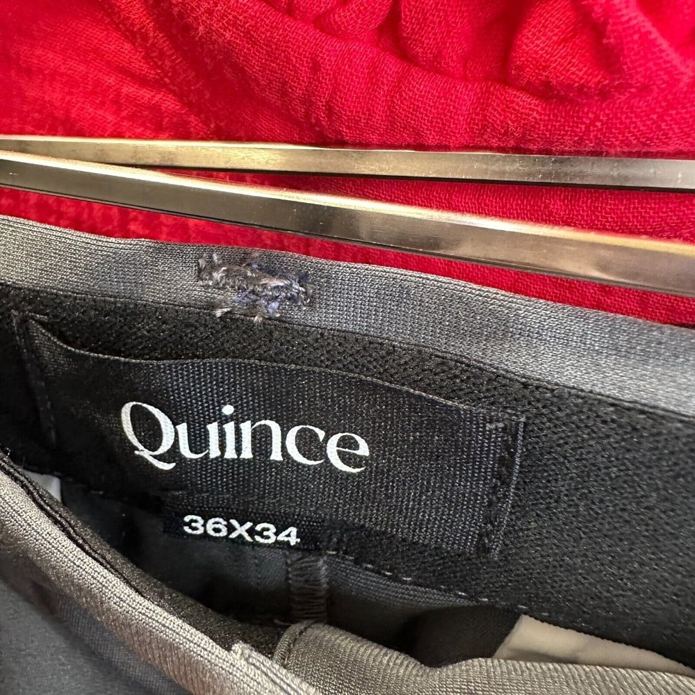 Quince Men's Recycled Comfort Tech Chino Pants Slim Fit Charcoal Gray 36x34 NWT - Picture 6 of 7